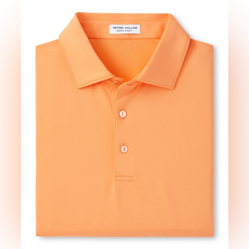 Peter Millar Orange Nectar Solid Stretch Jersey P… - image 1